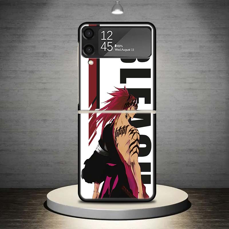 Anime Bleach Ichigo Kenpachi Phone Case For Samsung Galaxy Z Flip 7 6 5 4 3 5G Shockproof Cover Z Flip7 Flip6 ZFlip5 Flip3 Flip4