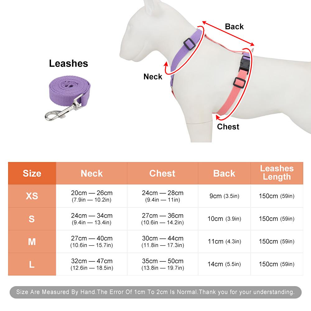 Classic Step-in Dog Harness and Leash Set-No Pull Pet Adjustable Halter Harness with Leash Easy Walk Running Training for Small Dogs&cat