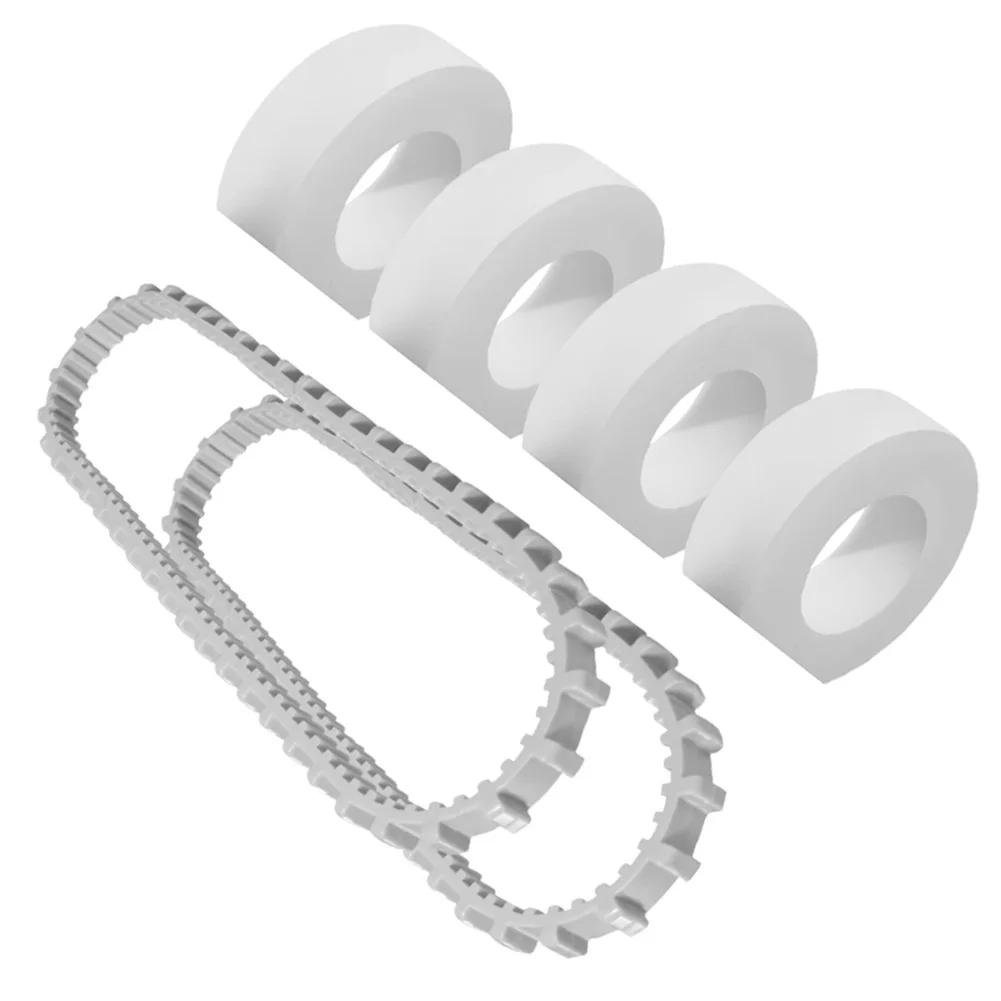 Climbing Wheels Set White, Black Pool Cleaner Impeller Plastic And Rubber Construction 7-piece Set Pool Robot Repair