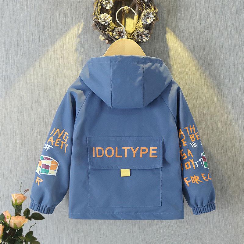 

Тонкая куртка-худи для мальчиков в корейском стиле 2025: Новый весенне-осенний ветрозащитный плащ, дышащая повседневная одежда 130