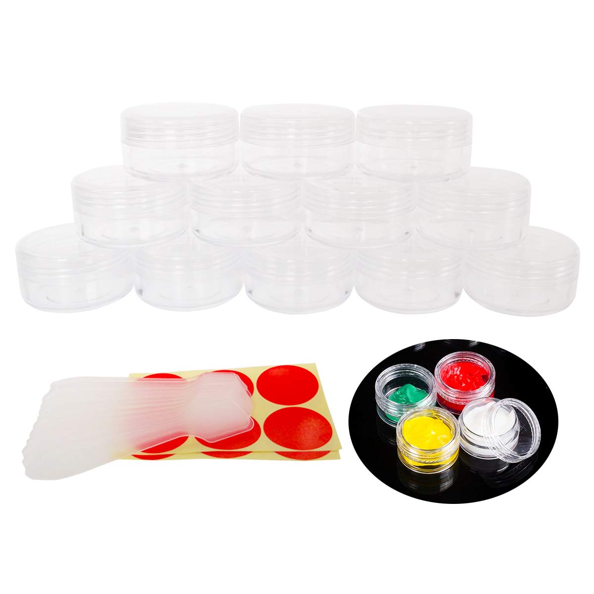 

Wopanxye Cream Cream Cosmetic Refill Lip Small Cream Handmade Cosmetic Set of Clear Storage Small Transparent White Cap Included Контейнер, Баночка,