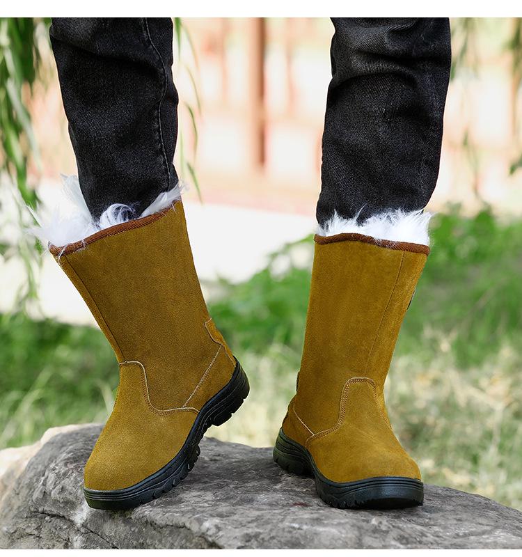 Wasserdichte Rutschfeste Schaffell-Schneestiefel für Extrem Kaltes Wetter