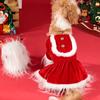 Christmas Themed Dog Clothing Velvets Plush Outfit Winter Wear With Snap Closures For Small Media Breeds