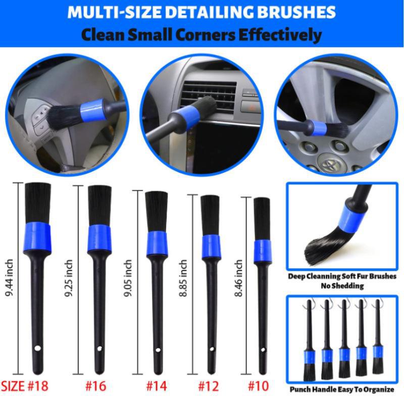 Electric Car Cleaning Brush Set for Detailing Interior, Polishing, Waxing, Engine & Tire - 6 Brush Heads