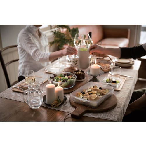 Aderia Cerabake Square Roaster M, Heat-Resistant Glass Gratin Dish, 1400ml, Non-Stick, Microwave and Oven Safe, Ceramic Coating, K-9427