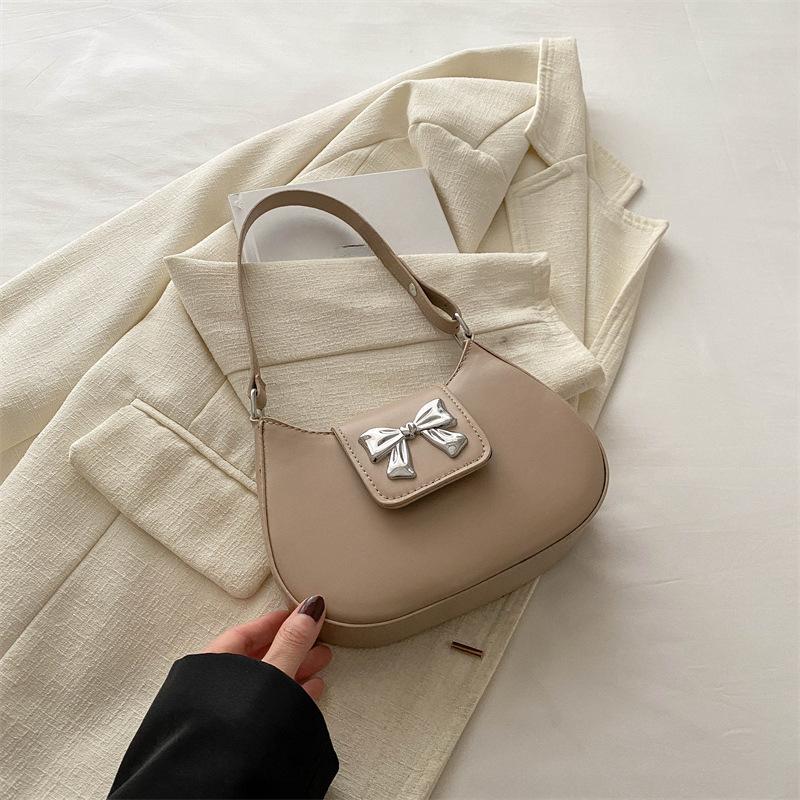 

Новая трендовая модная простая повседневная текстурная сумка-подмышка для женщин однотонная модная сумка-полумесяц на одно плечо