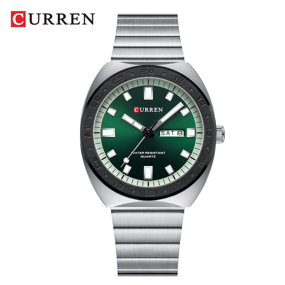 Curren 8473 Men s Steel Band Sports Calendar Watch