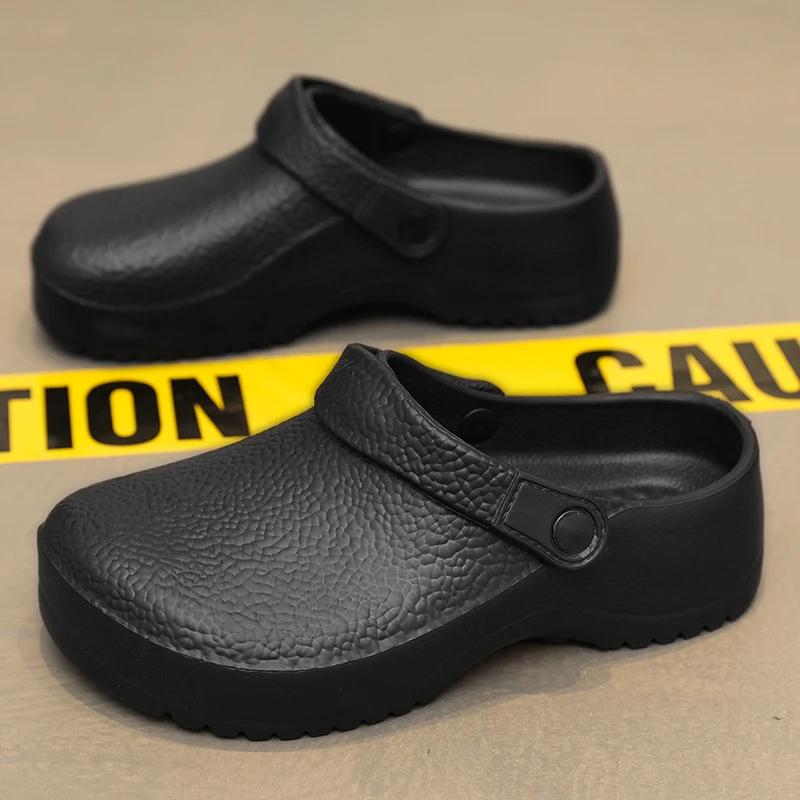 Fashion Men Chef Shoes Man Garden Clogs Outdoor Casual Slipper Sandal Water-proof Work Shoes Women Garden Shoe Non-slip Kitchen Shoe