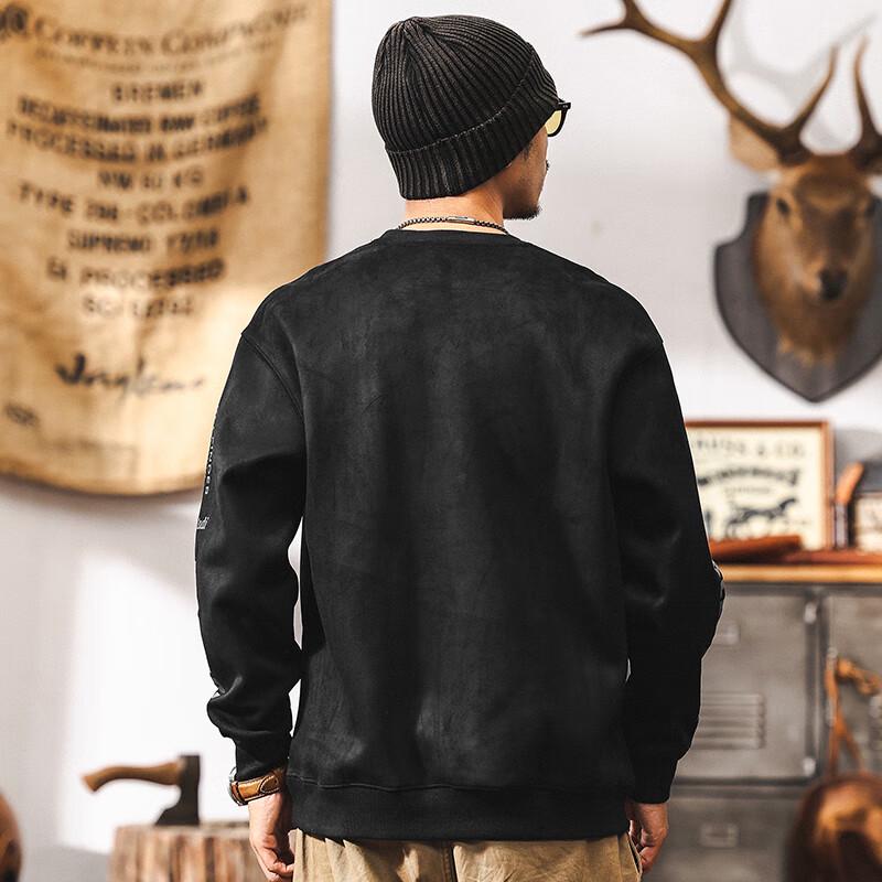 Men's American Retro Heavyweight Suede Sweatshirt