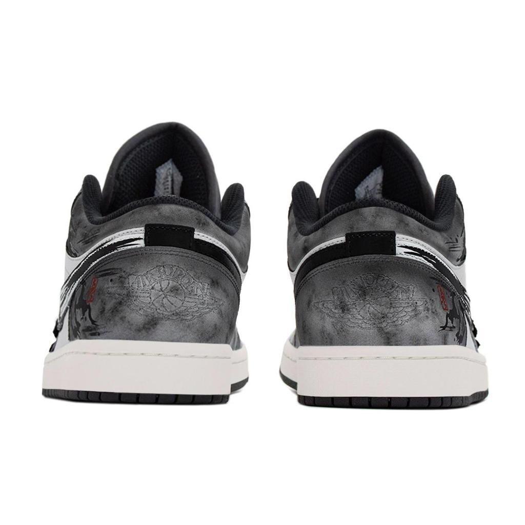 Jordan Air Jordan 1 Da Sima Abrasion Resistant Abrasion Resistant Low top Vintage Basketball Shoes Unisex Black White 553558-044(TeamA-)