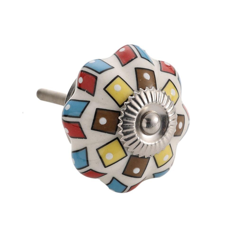 Simple Single Hole Ceramic Pumpkin Handle Round Vintage Vintage Cabinet Knob European Style Creative Door Pull Handles Furniture