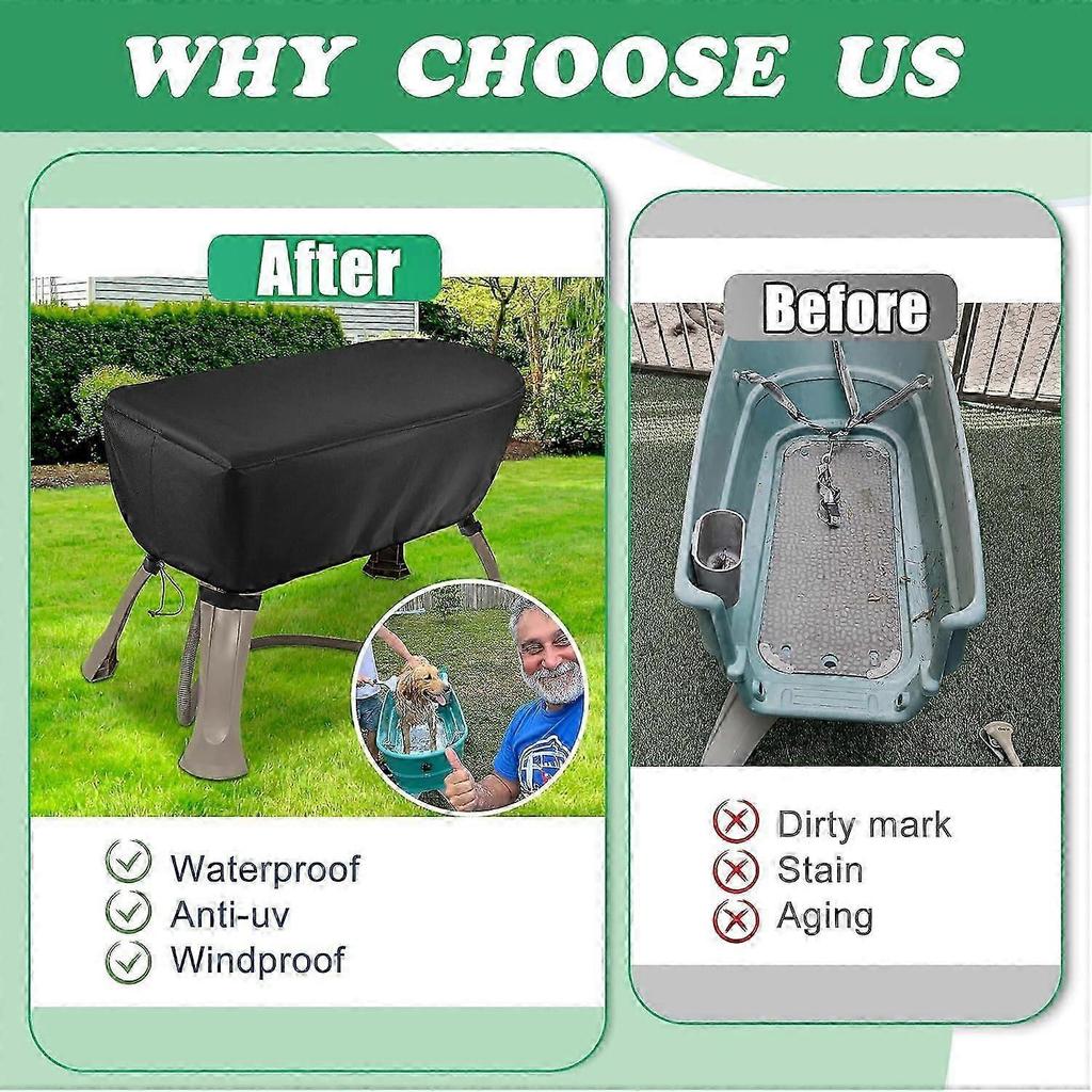 Elevated Pet Bathing Cover, 43.3' Dx21.2 Wx14.9 H. Dog Bath Tub Cover