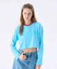 JUNEJUNE SPACE Flower Applique Crop T_Sky