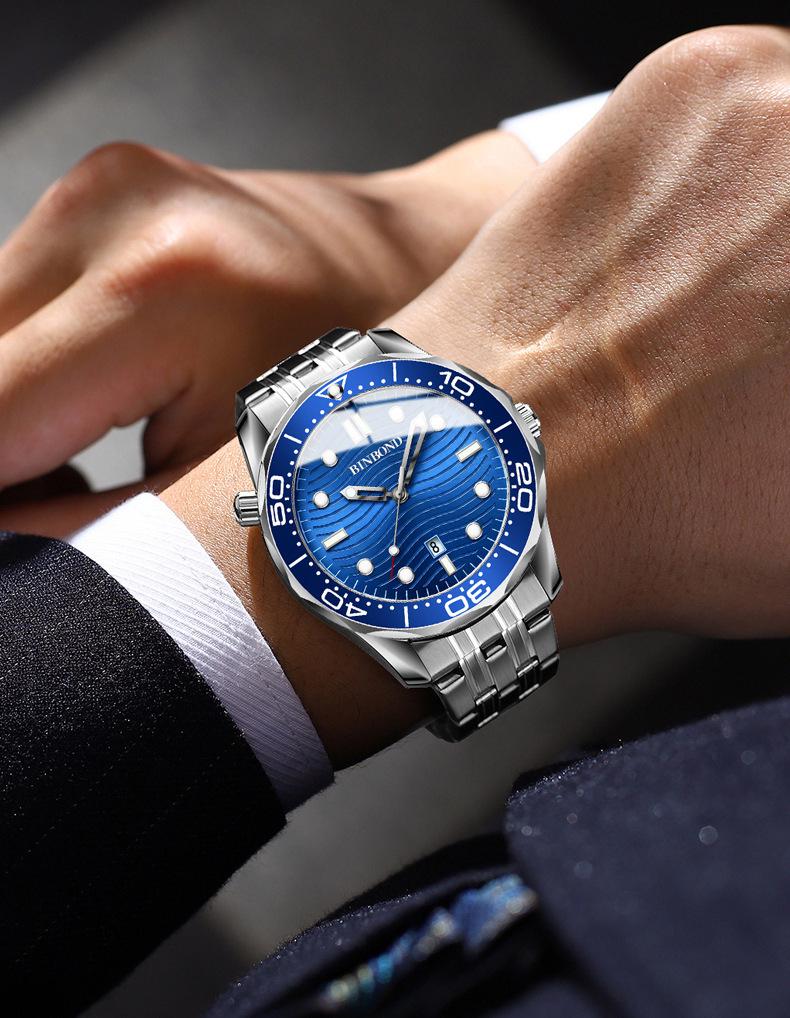 Binbond Luxury Men's Quartz Watch - Waterproof, Luminous, Rotating Dial