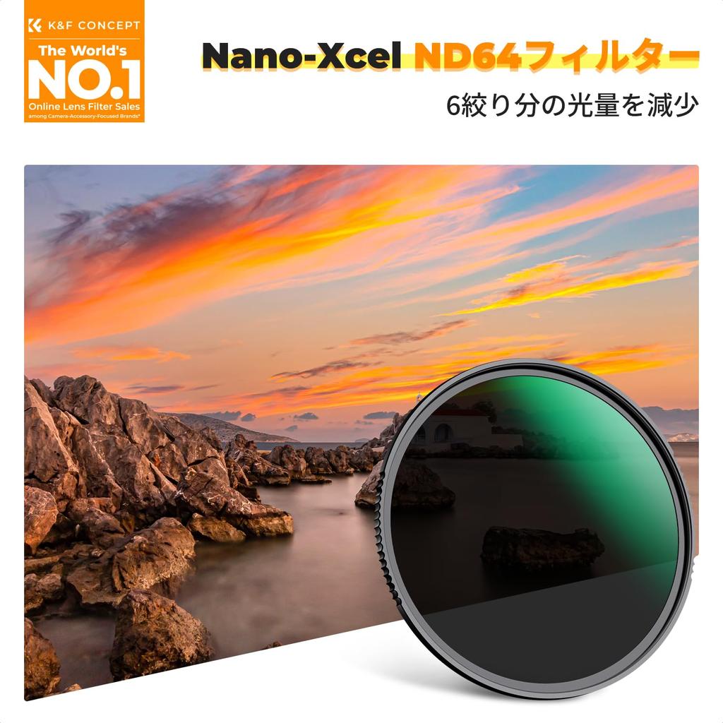 CONCEPT 67mm ND64 Filter with Nano Optical and Neutral Density Filter K&F 28-Layer Coating, Glass, Water-Repellent, Dirt-Resistant, Scratch-Resistant