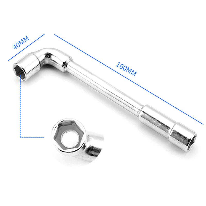 1Pc L Type Mini Wrench Pipe Perforation Elbow Universal Double Head Hex Socket Metric Wrench Kit 6 Point 6-15MM