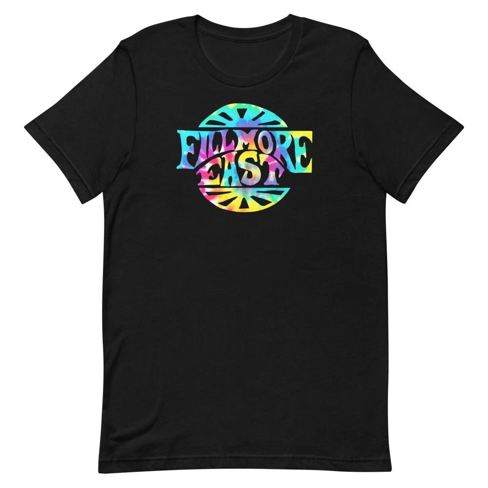 FILLMORE EAST Concert Venue Tie Dye Black Graphic Tee Shirt Unisex 100% Cotton T-shirt Mens Tees Top M