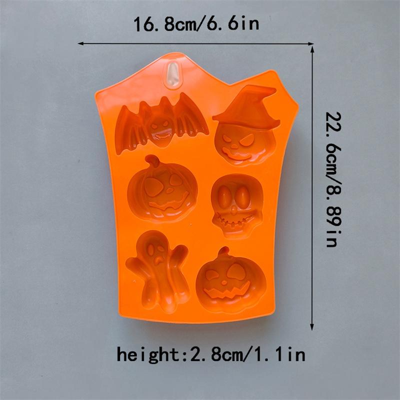 6 Even Pumpkin Ghost Bat And Other Shapes Halloween Chocolate Silicone Mold Baking Cake Mold 540 Outdoor Tableware