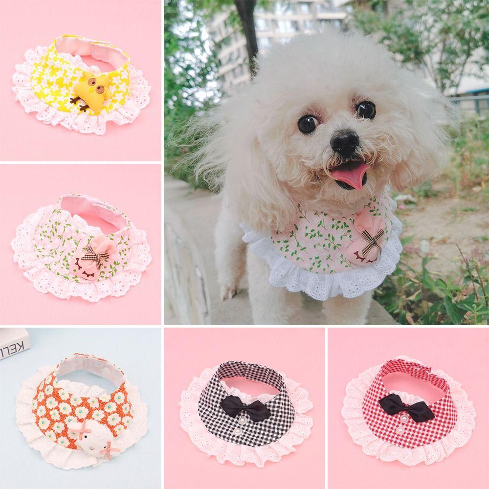 

Cute Birthday Party Supplies Pet Bib Lace Bibs Cat Saliva Towel Cat Accessories