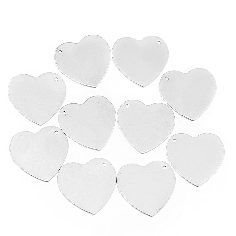10pcs/Lot 10 14 18mm Heart Stainless Steel Charms for Jewelry Making Logo Small Heart Charms Pendant DIY Bracelet Necklace