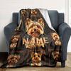 Yorkshire Terrier Dog Pattern Home Customize Your Name Blankets Comfortable Soft And Lightweight Allseason Versatile Blanket Perfect For Picnics Sofa