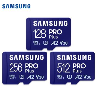 Samsung Tarjeta de Memoria microSD PRO Plus de 128GB microSDXC de 256GB,512GB Hasta 180 MB/s,Full HD y 4K,UHS I,C10,U3,V30,A2,para teléfonos GoPRO y Cámara Dron DJI