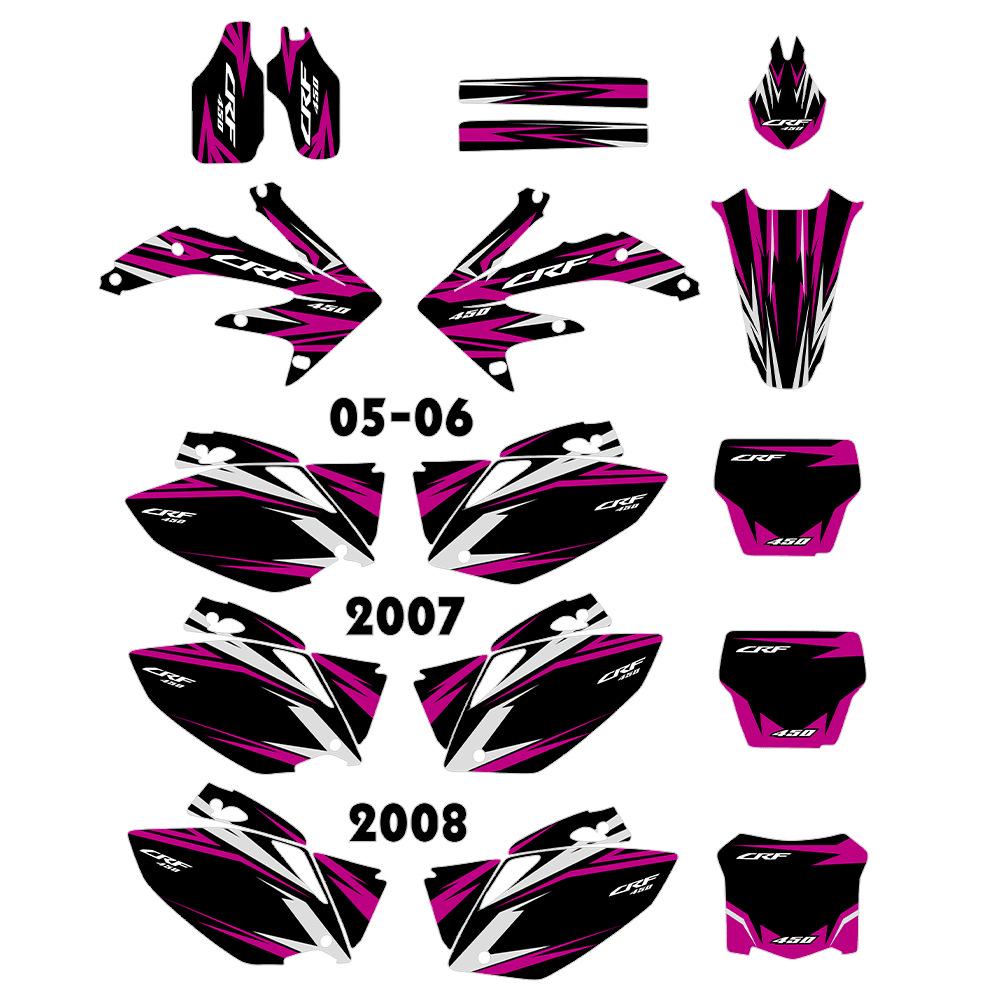 CRF450R 2005-2008 Terénní motocykl Kompletní sada samolepek