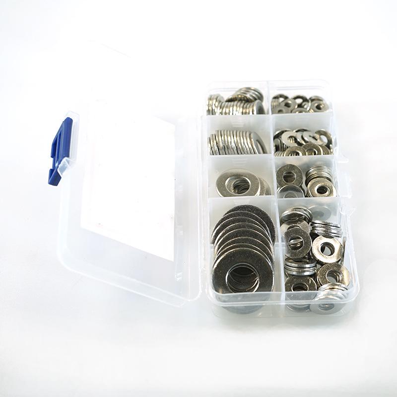 460-Piece Set of 304 Stainless Steel Flat Washers (M3-M12) for Construction Industry