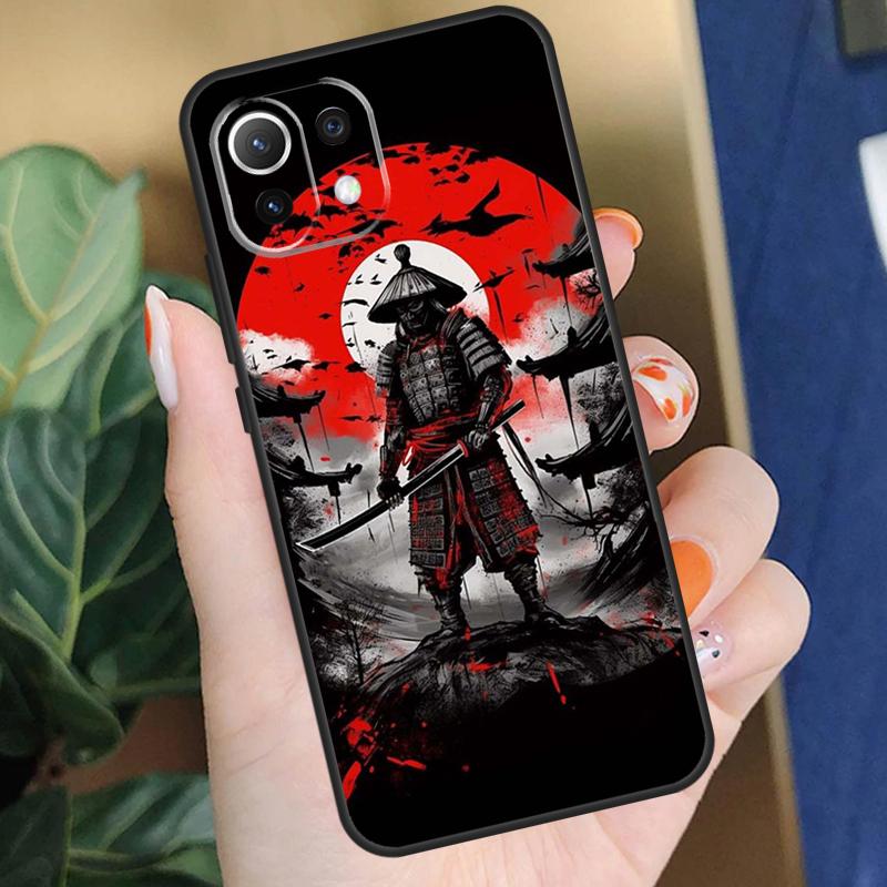 Japan Ninja Samurai Red Sun Case For Xiaomi 15 14 Ultra 13T 14T 15T Pro 17 Pro Max POCO X7 Pro X5 X6 F5 F6 F7 F8 Coque