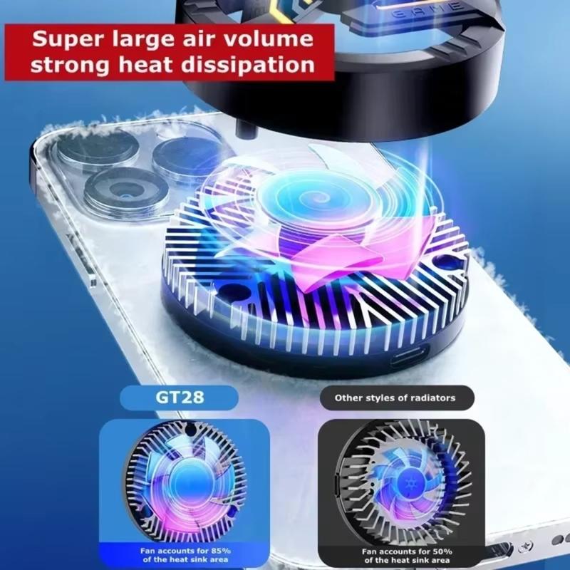 2 Gear Adjustable Cooling System Low Noise Heatsink for Mobile Phone Portable Magnetic Cooling Fan for Phone 16 15 14