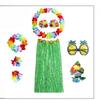 Supplies 8Pcs Wristbands Garland Necklace Hawaiian Hula Skirt Set Fancy Dress Costume Headband