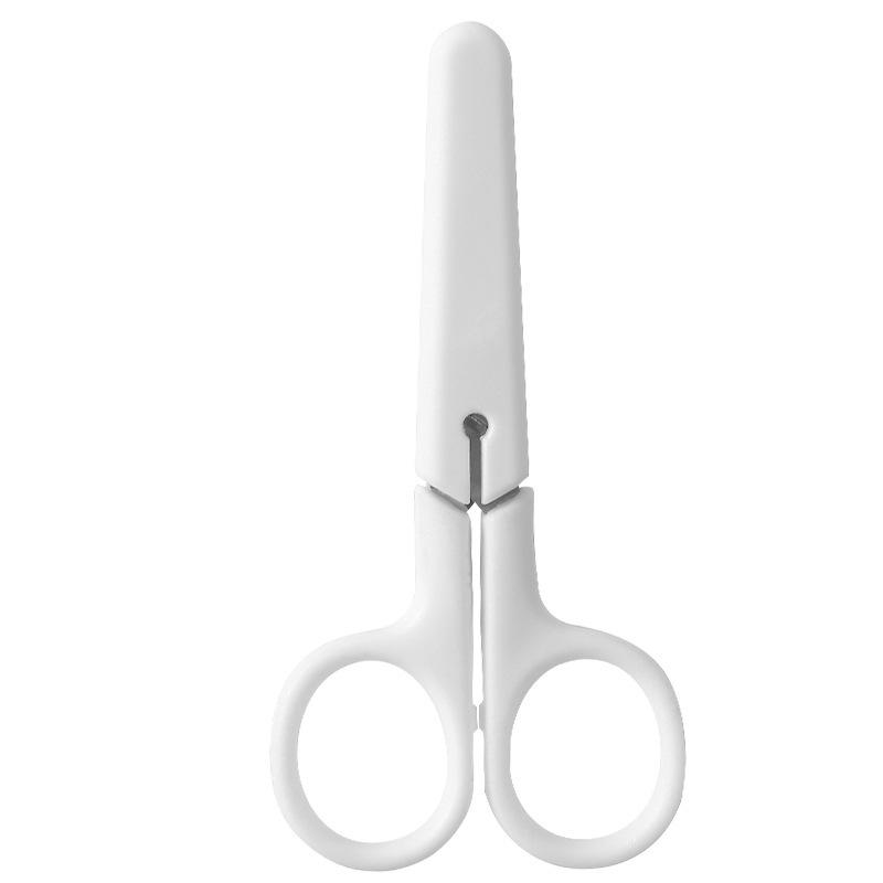 Scissors Portable Paper Cutting Knife White Handmade Small Scissors Office Set with Cover Safe Artistic Small Scissors