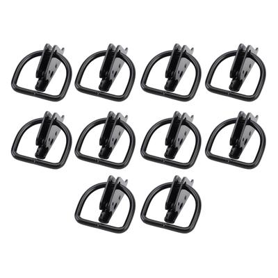 10PCS D Ring Tie Down Anchors Black Galvanized 2500lb Safe Working Load E Track Tie Down Anchors for Truck Trailer