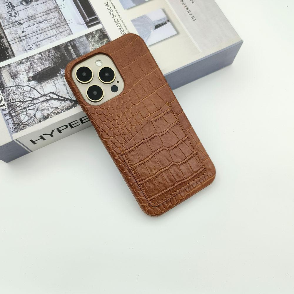 Crocodile pattern is suitable for Apple 15/17/16 mobile phone case insert card 16pro change bag 16promax portable 7