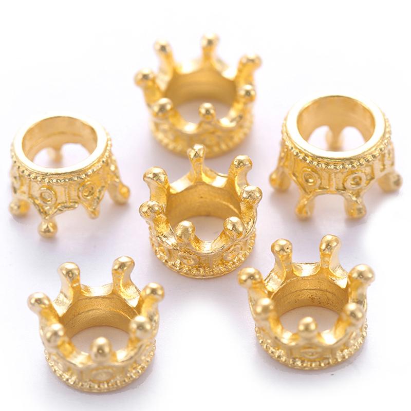 20PCS/Pack Metal Crown Bead DIY Handcraft Material Necklace Bracelet Jewelry Making Tools Pendant Accessories Mutiple Colors ZYF