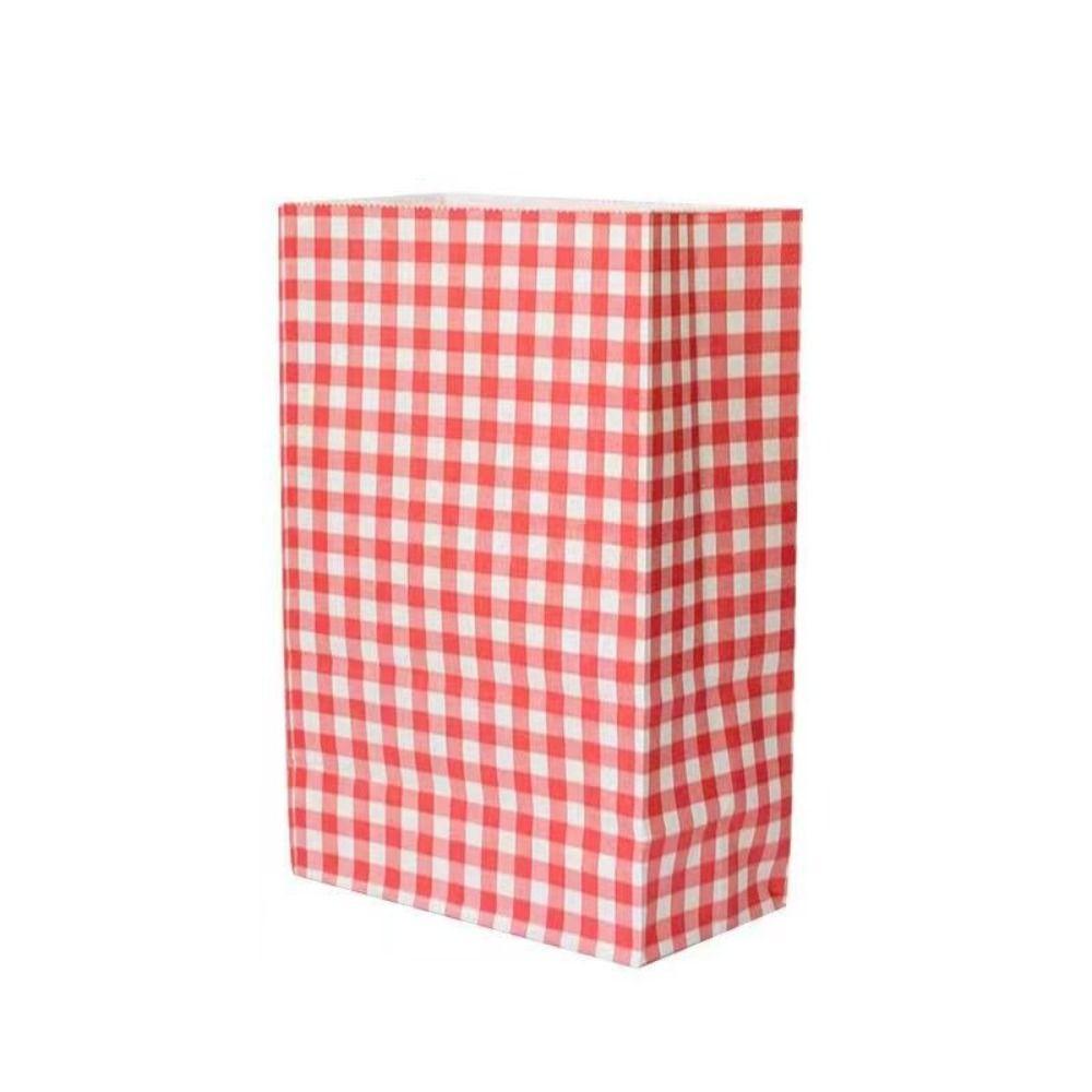 Kraft Paper Gift Packaging Bags Colorful Plaid Candy Bags Checkered Gift Bags for Christmas