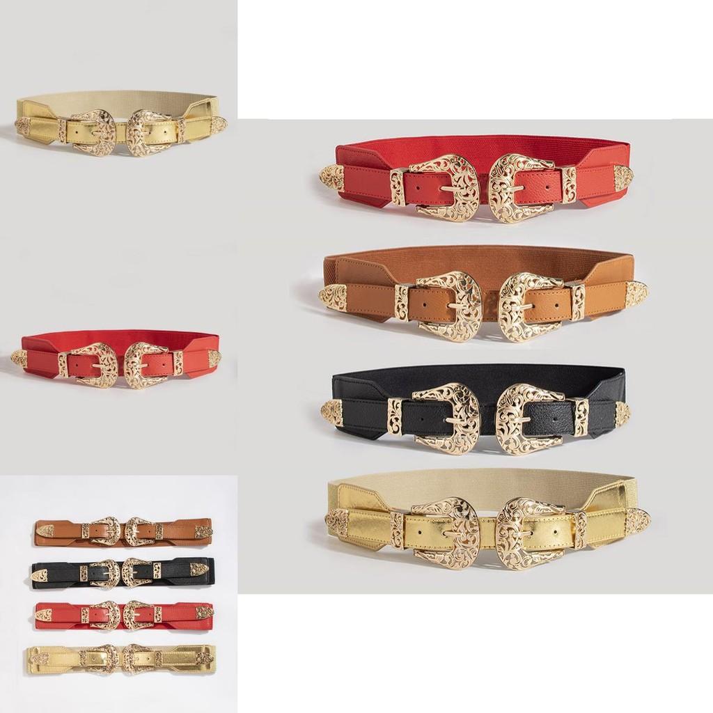 Vintage Leather Waist Cinch With Hollow Cutout Design For Adult Women Stylish Wear