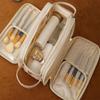 Viaje doble de la PU de la cremallera para el organizador del almacenamiento del bolso del artículo de tocador de la capacidad grande del bolso cosmético de las mujeres