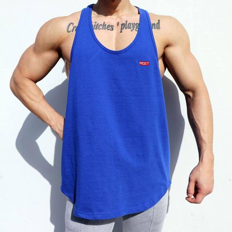 

Muscle Fitness Brothers Sports Fitness Korean Style Breathable Loose Vest Men s Vest Vest Training Men s Vest Blue L