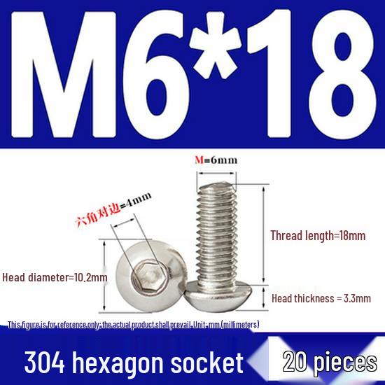 ISO7380 Stainless Steel Hex Drive Dome Head Screws - M2 to M16