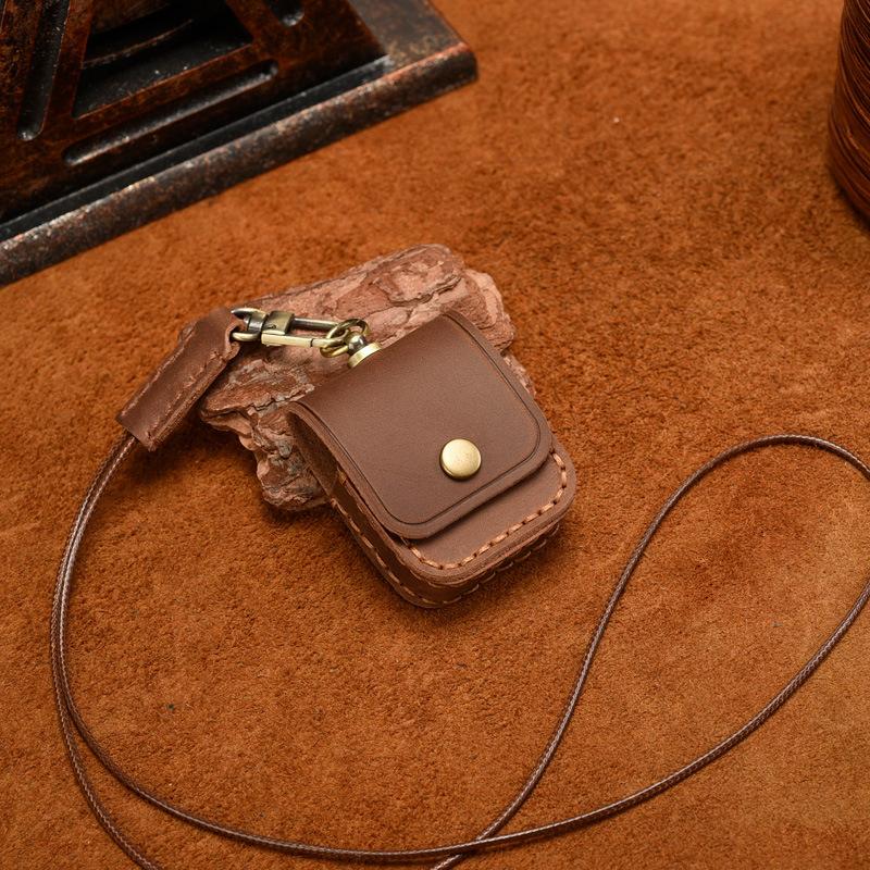 Luxury Genuine Leather Case For Apple Airpods 4 3 2 1 Airpods Pro Wireless Earphone Cases funda Airpod Cover with lanyard