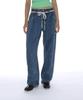 PARTIMENTO WOMEN Drawstring Reworked Pleated Baggy Jeans_Dark Blue
