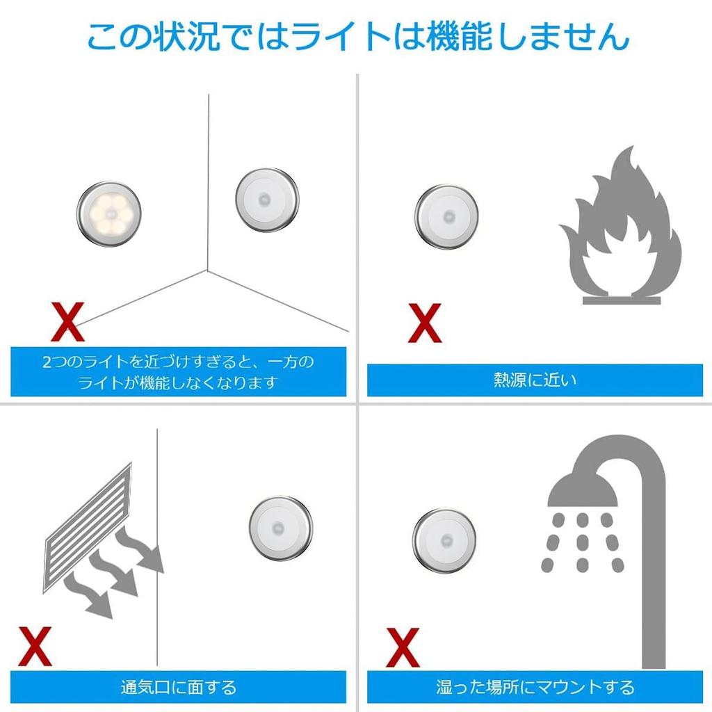 AMIR LED Sensor LED Night 3M Tape for Indoor Set of Warm White Light, Battery-Operated, Small, Wireless, Magnetic, Light, Flashlight, Adhesive,