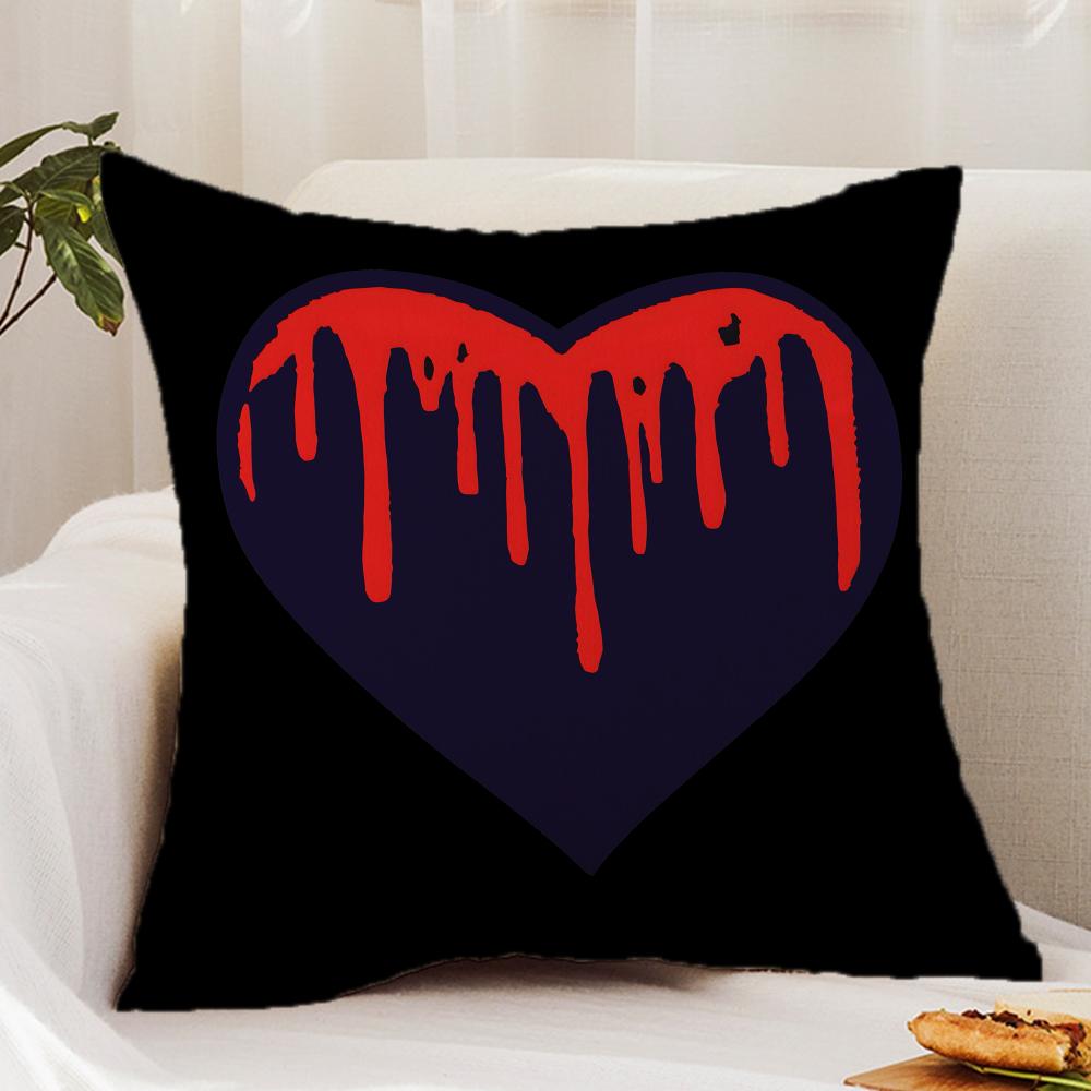 Cool S-Skull Heart Cushion Cover Premium Comfort Reversible Pillow Cover - Dual - Use Design for Home & Car