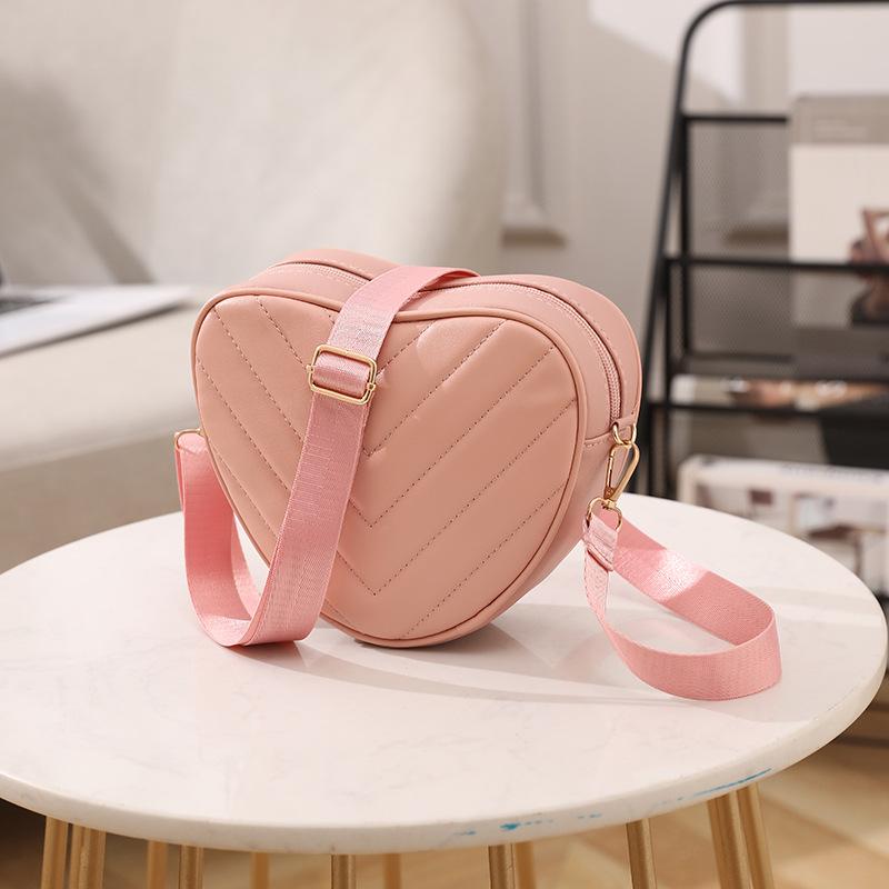 2025 sweet love messenger bag personalized shape V-embroidered shoulder women's bag mini mobile phone bag