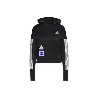 Bluza z kapturem Space Odzież sportowa do biegania Damskie topy Czarna GK6994