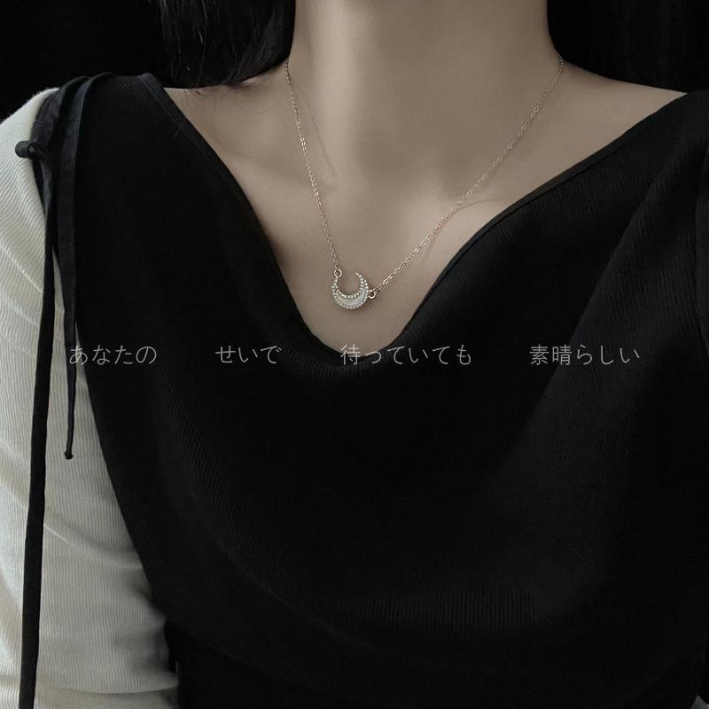 Korean Trend Gentle Temperament Zircon Water Drop Necklace, Cold Wind Simple Super Fairy Girlfriend Collarbone Chain Woman
