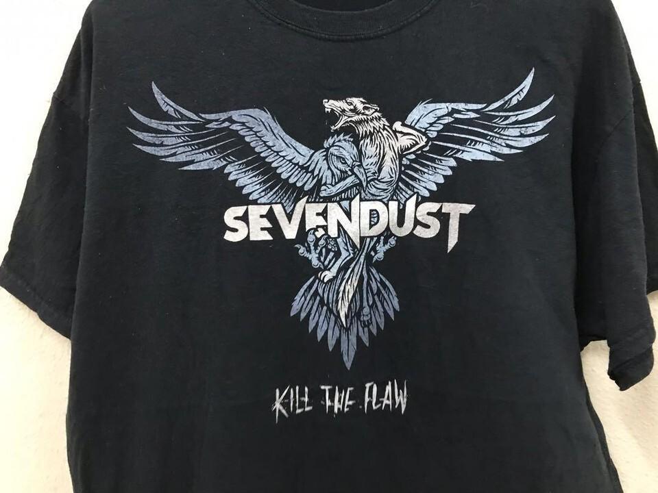 Vtg Sevendust Band Kill The Flaw Cotton Black Full Size Unisex Shirt S