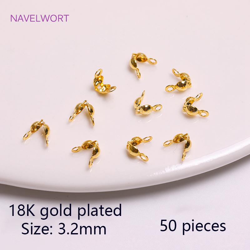 18K Gold Plated Lobster Clasps Spring Clasps End Tip Covers Crimp Beads Covers Wire Protectors DIY Jewelry Making Accessories