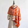 Elegant Floral Jacquard Scarf Imitation Cashmere Soft Warm Versatile Shawl Coldproof Windproof Blanket Scarf For Autumn Winter